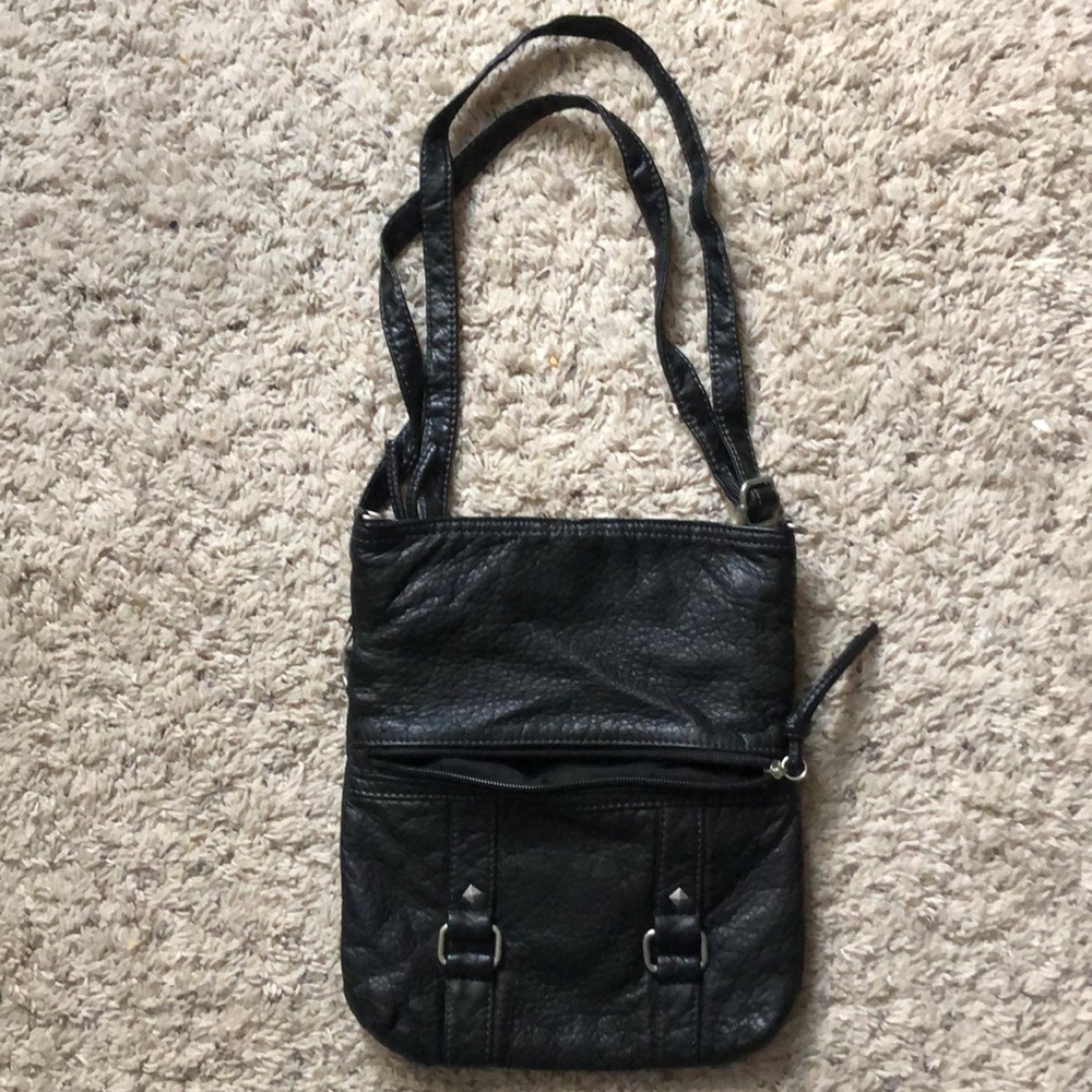 Black leather wallflower purse